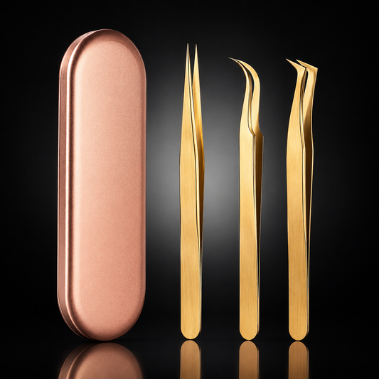 VAIX Gold Lash Tweezers Set