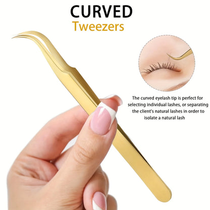 VAIX Gold Lash Tweezers Set