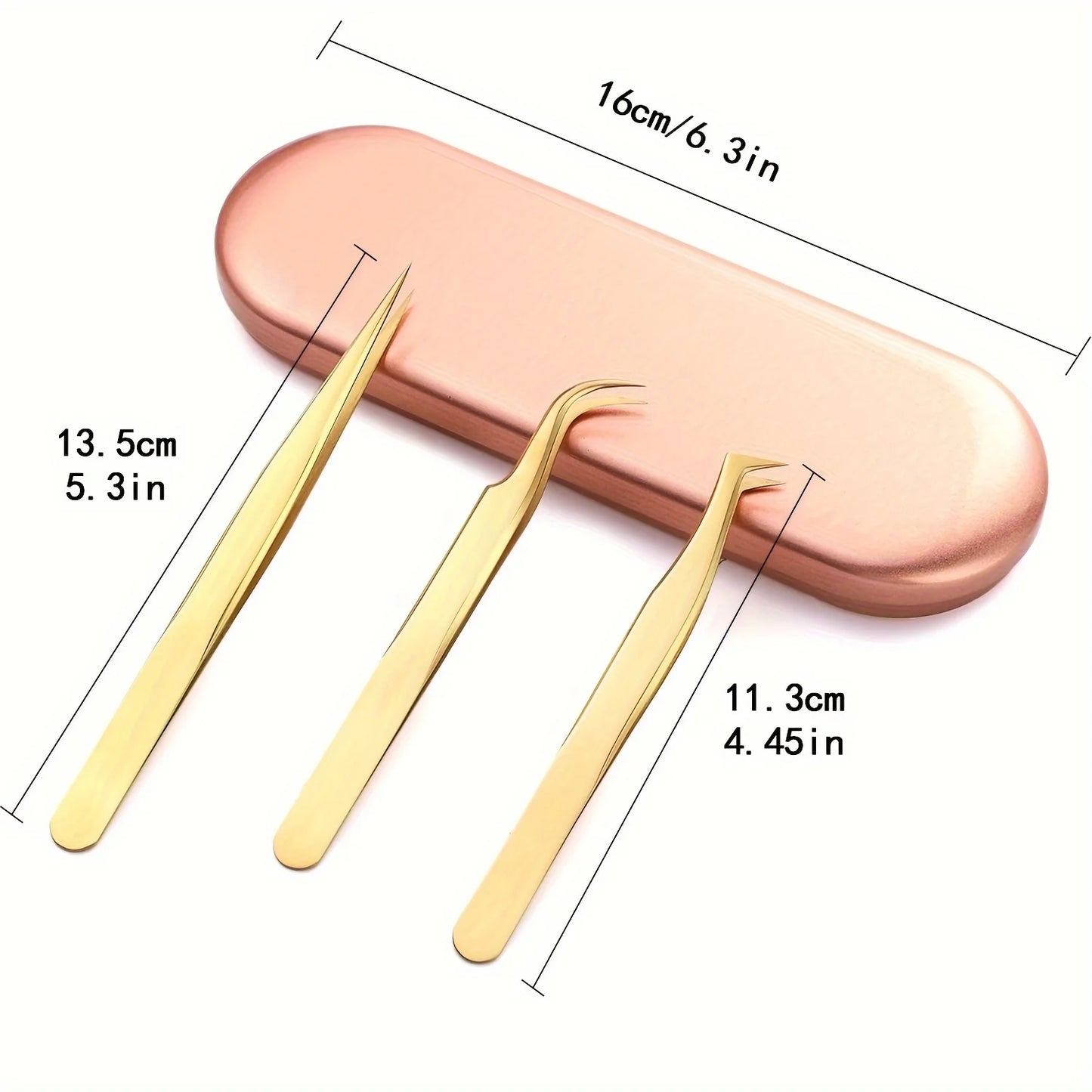 VAIX Gold Lash Tweezers Set