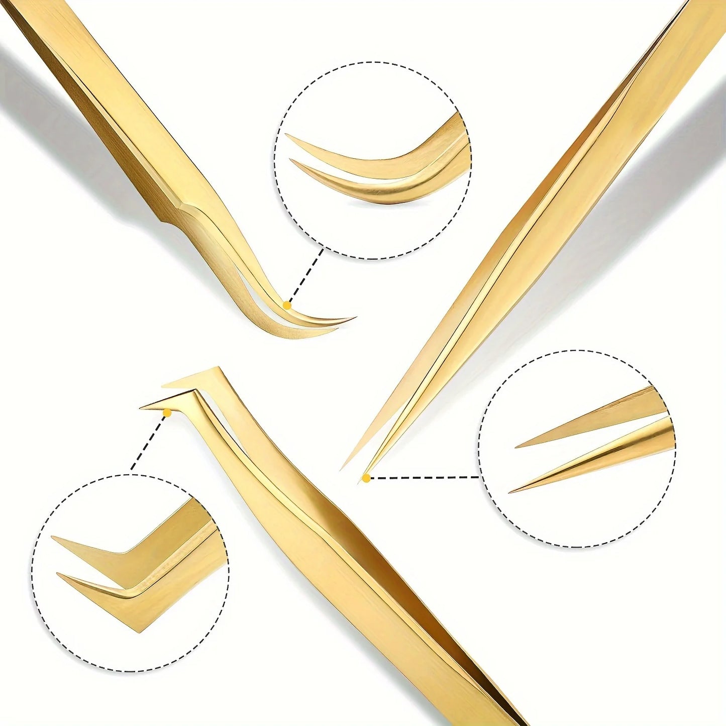 VAIX Gold Lash Tweezers Set